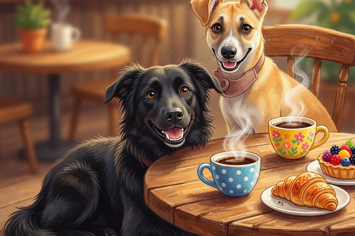 Perritos en cafetería pet friendly